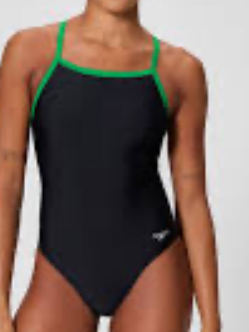 SPEEDO CLUB TRAINING TURNBACK ONE PIECE BLACK/GREEN, size 38, NWOT